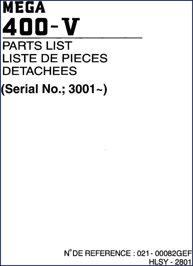Doosan M400-V Parts Catalog cover – OEM factory parts list for wheel loader serial 3001+