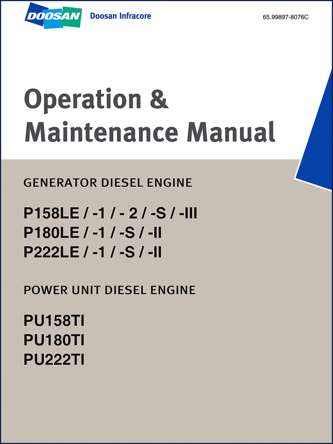 Doosan P158LE P180LE P222LE PU158TI PU180TI 2008 Service Manual cover