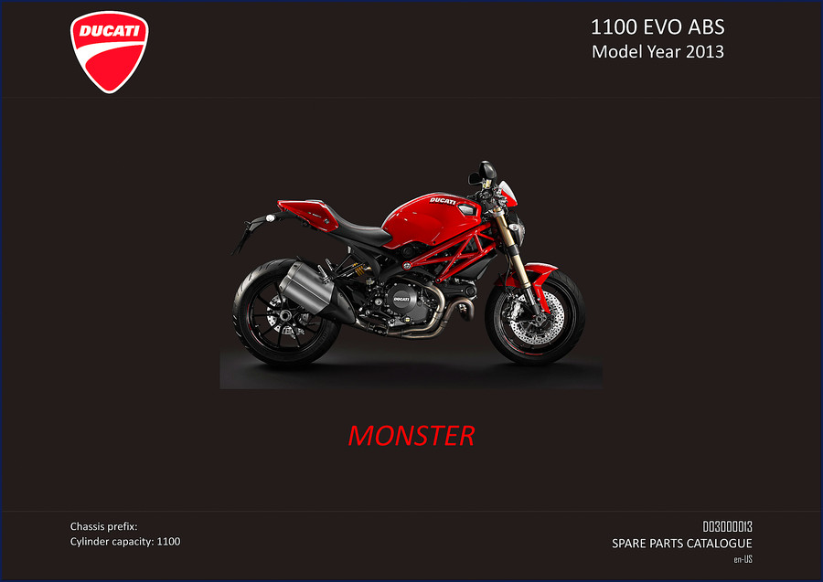 Ducati 1100 EVO ABS 2012 Parts Catalog – factory spare parts catalogue cover