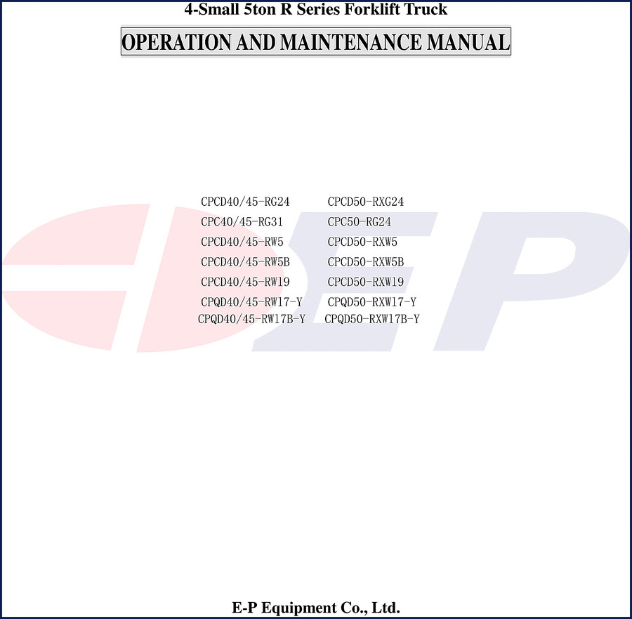 E-P Equipment CPCD40-RG24 2006 Operators Manual cover page
