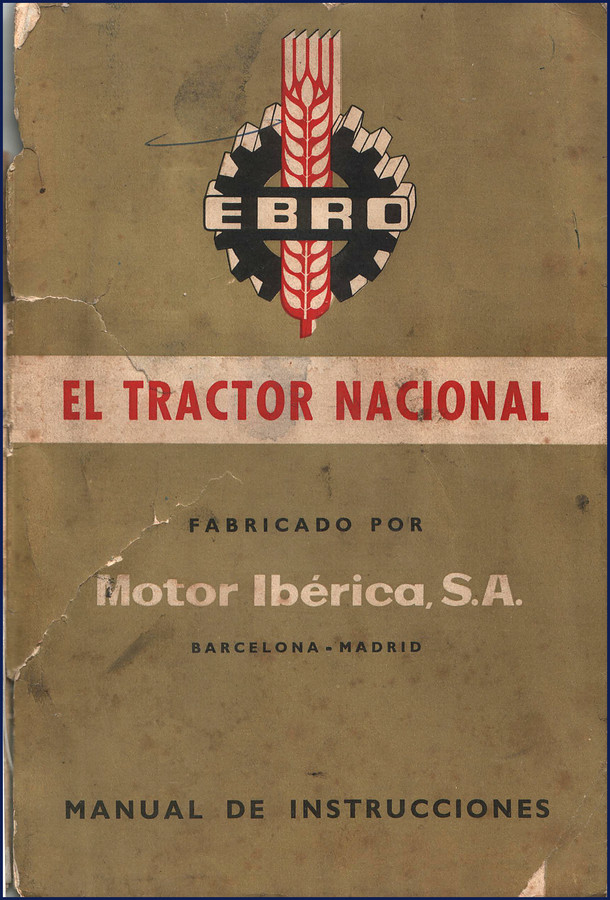 Ebro TRACTOR NACIONAL 1960 User Manual cover page showing tractor and manual title