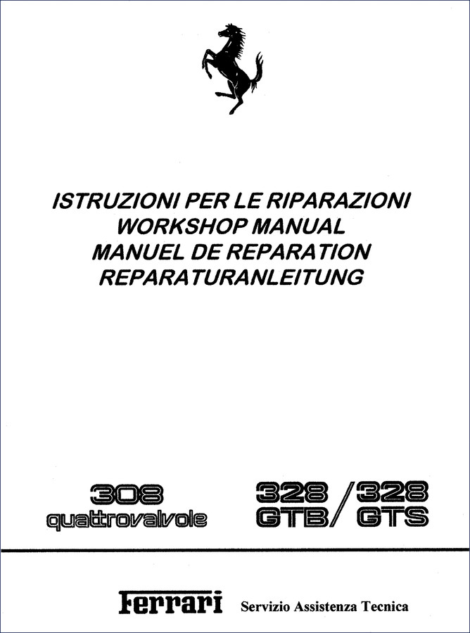 Ferrari 308 328 Workshop Manual cover – 115 pages OEM factory service repair