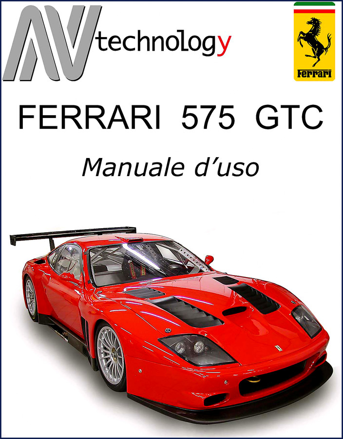 Ferrari 575 GTC 2004 User Manual cover showing front view of race car on track