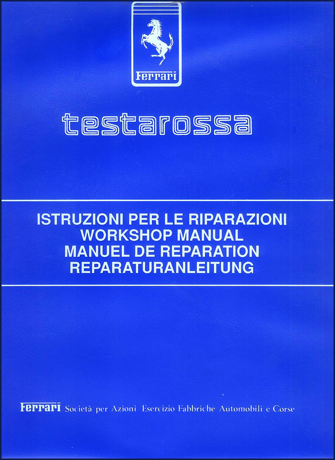 Ferrari Testarossa Workshop Manual 1984-1991 OEM factory repair book cover