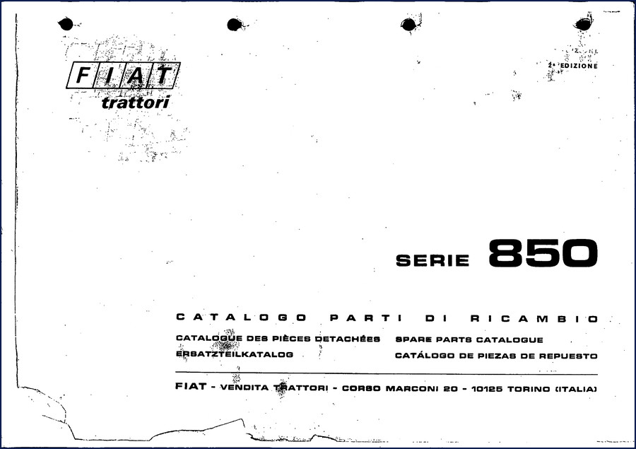 Fiat 850 and 850 Germania spare parts catalog cover