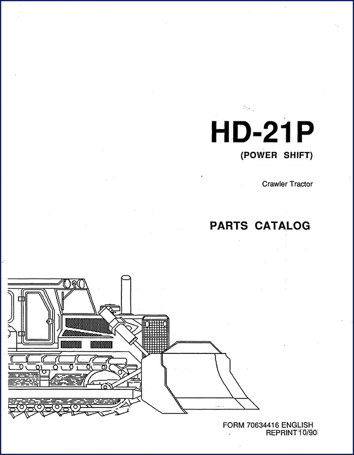 Fiatallis HD-21 P Parts Catalog cover page showing crawler tractor with original factory document layout