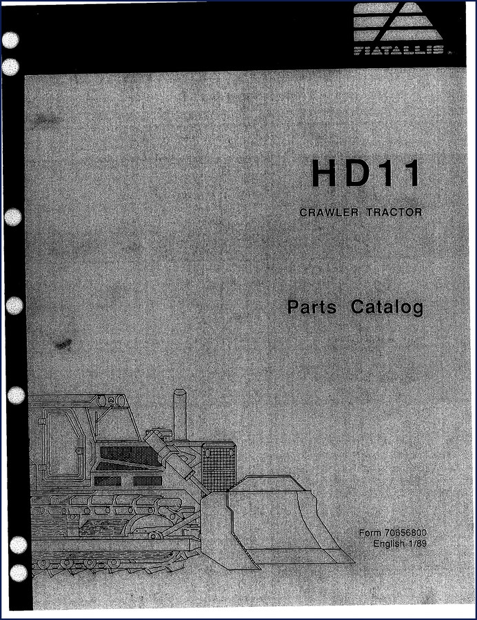 Fiatallis HD11 1989 Parts Catalog cover – OEM factory manual for crawler tractor
