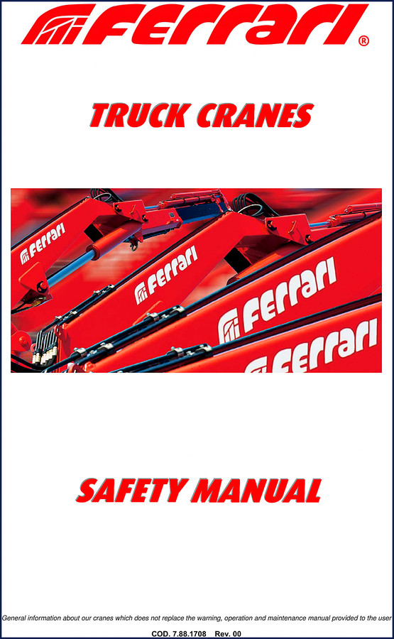 Flliferrari Truck Cranes Operators Manual – 178 pages OEM factory safety manual cover