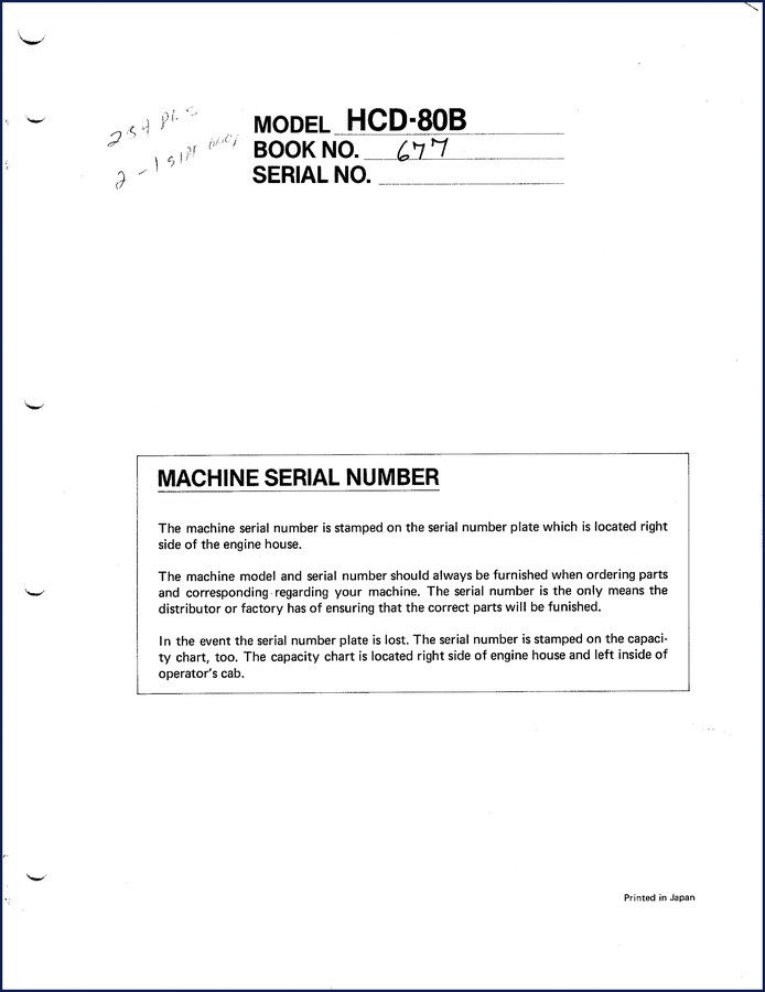 FMC Bolens HCD-80B service manual cover – OEM factory document, 254 pages