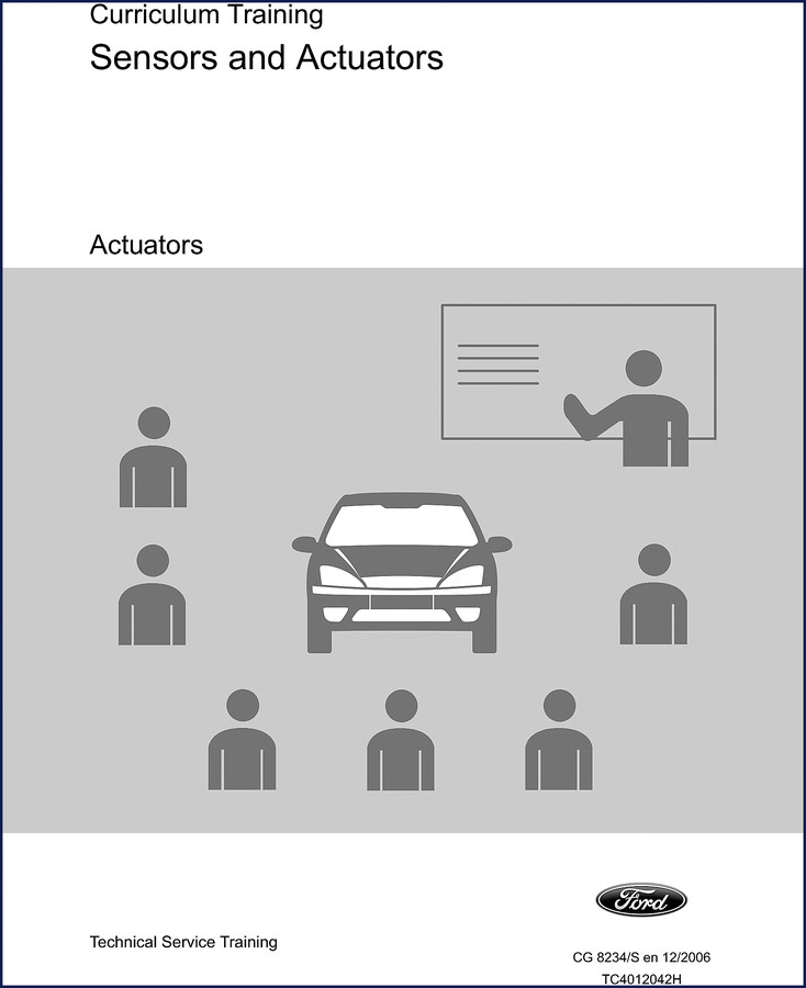 Ford CG 8233/S, CG 8234/S, CG 8235/S 2006 Training Manual cover showing sensors and actuators diagram