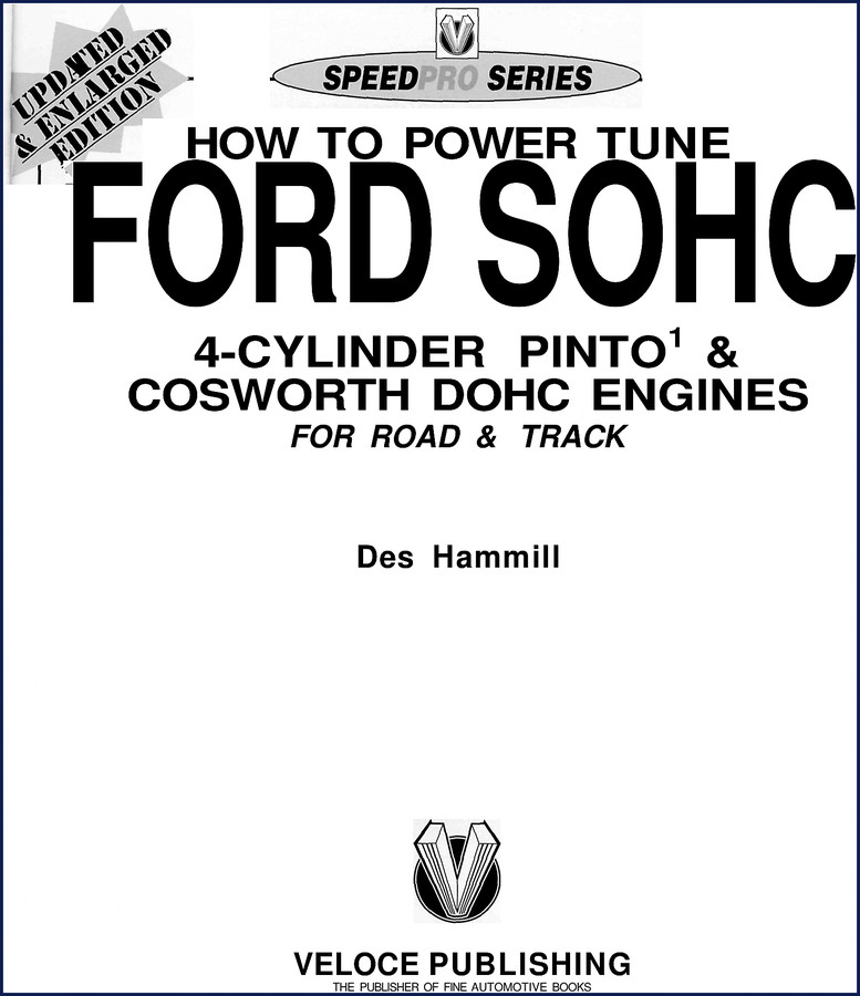 Ford Pinto Cosworth DOHC Technical Manual cover – 140-page tuning guide