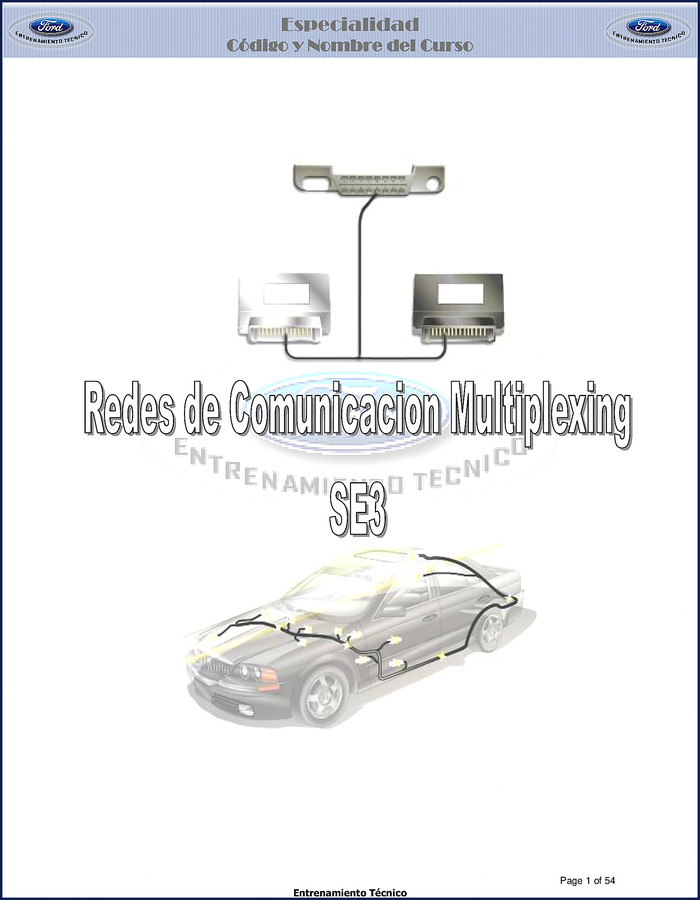 Ford SE3 Training Manual cover – 54 pages OEM factory training document for multiplexing communication networks