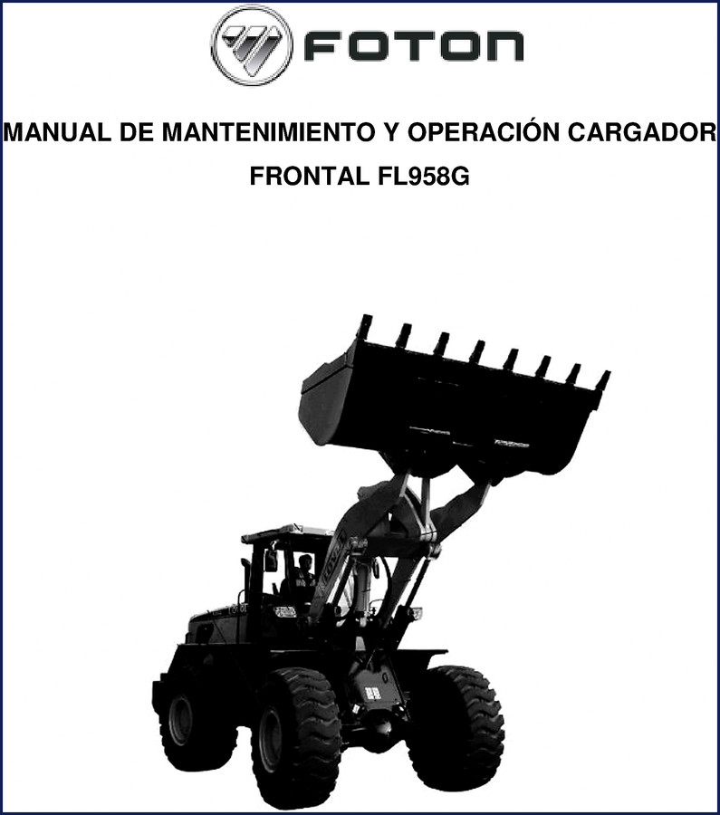 Foton FL958G Operators Manual front cover - 49-page factory manual