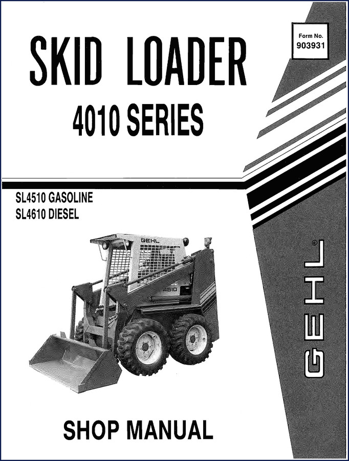 GEHL SL4510 SL4610 Workshop Manual cover - 104 pages OEM factory shop manual
