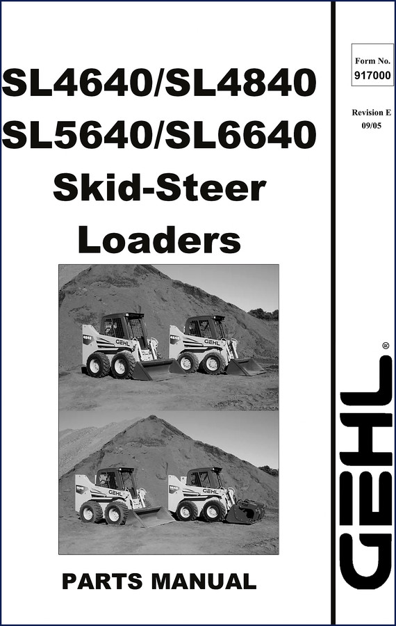 GEHL SL4640 SL4840 SL5640 SL6640 2005 Parts Catalog – OEM factory parts manual cover