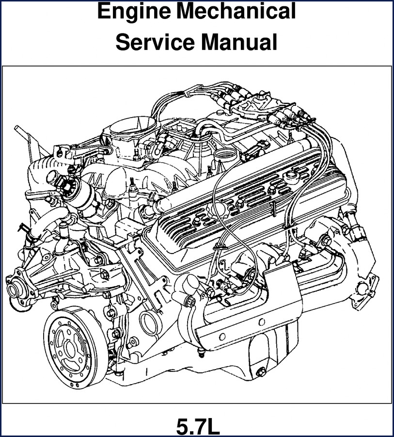 Gmdat 5.7L 2001 Service Manual cover showing factory engine mechanical procedures