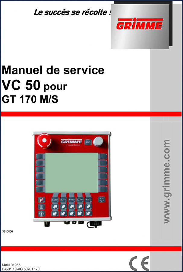 Grimme VC 50 and GT 170 M/S service manual cover – 162 pages factory OEM document