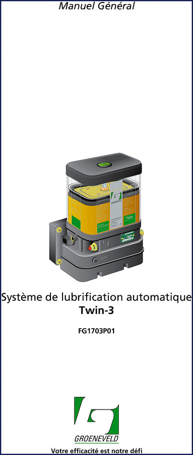 Groeneveld TWIN-3 2008 Technical Manual cover – automatic lubrication system factory manual