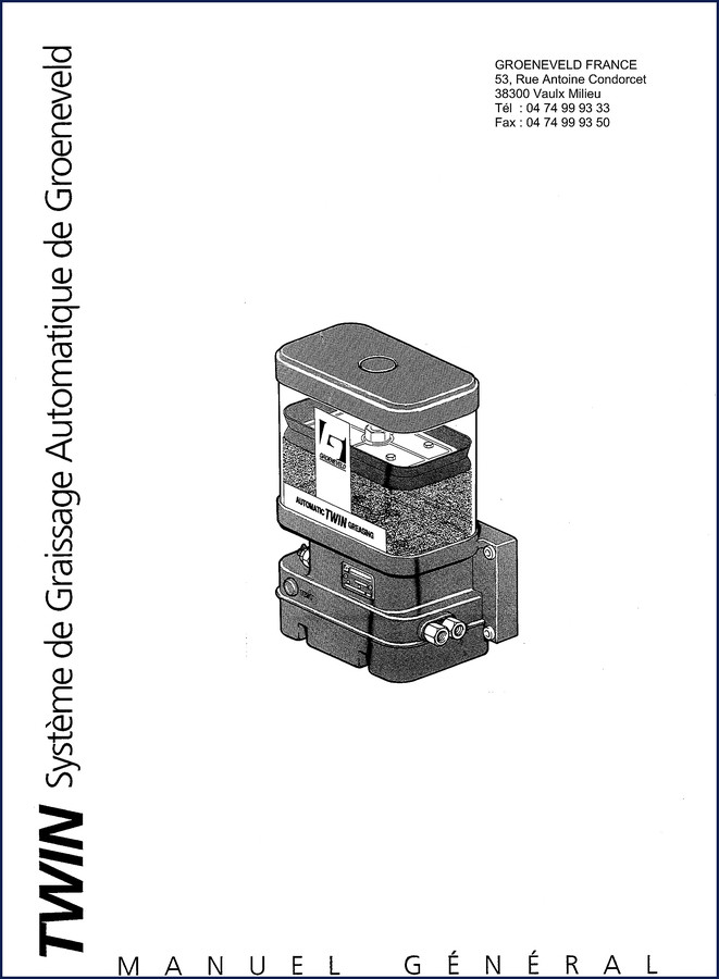 Groeneveld TWIN 1995 Technical Manual cover – 26-page OEM service document for automatic greasing system