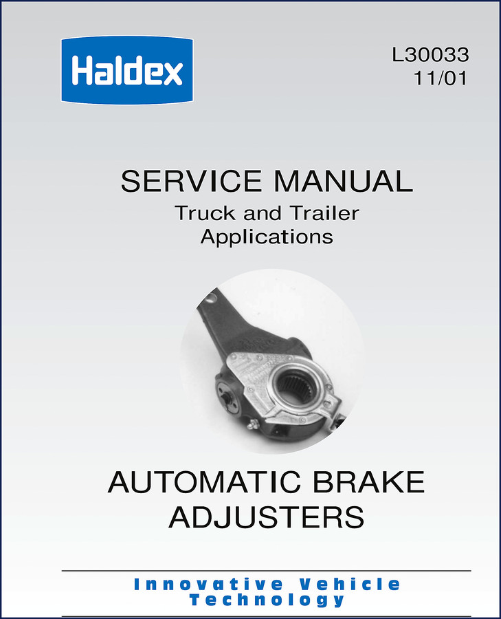 2001 Haldex Truck and Trailer Automatic Brake Adjusters Service Manual cover