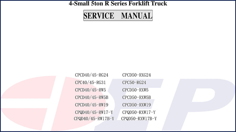 Hangcha CPCD40-45-RG24 series 2006 service manual cover