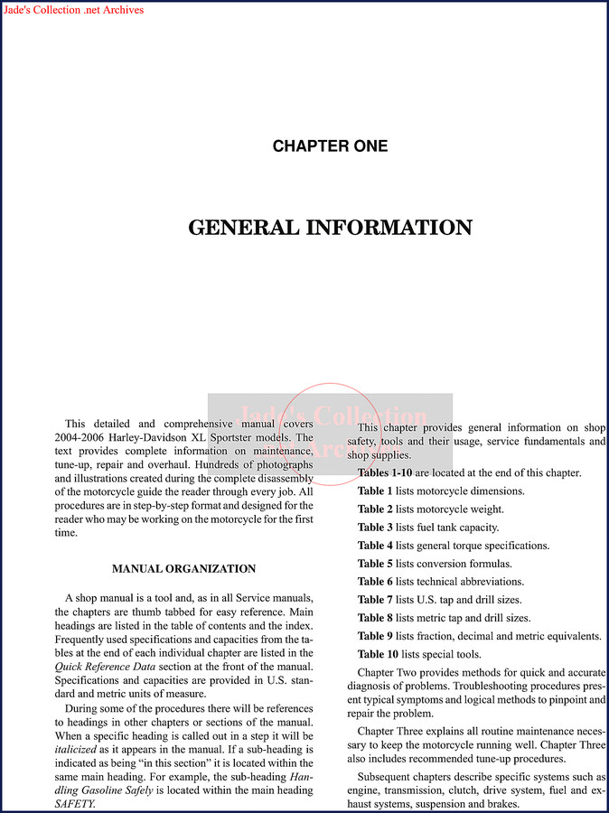 2004-2006 Harley-Davidson XL Sportster service repair manual cover