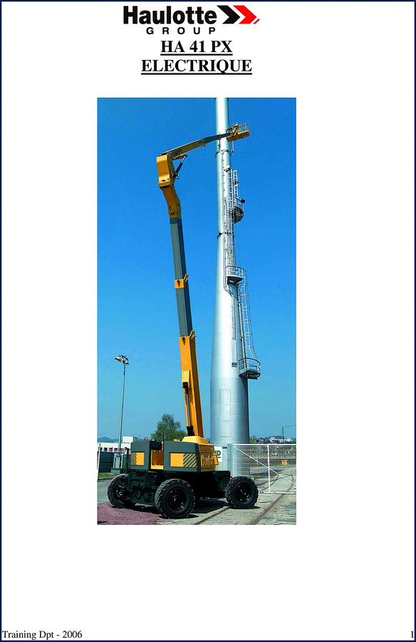 Haulotte HA 41 PX 2006 Training Manual cover – factory electrical training document