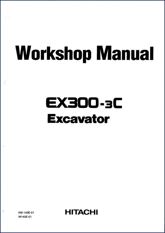 Fiat Hitachi EX300-3C Excavator Workshop Manual cover showing model designation and Hitachi branding