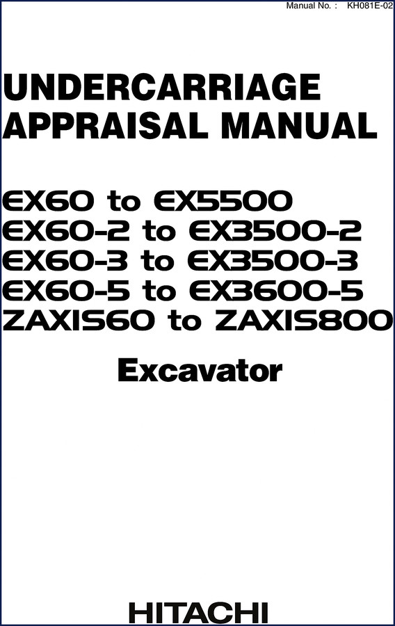 Fiat Hitachi EX60 EX5500 EX60-2 EX3500-2 EX60-3 2004 Technical Manual cover showing excavator undercarriage diagram