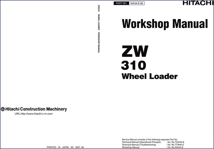 Fiat Hitachi ZW310 ZW310-A Parts Catalog cover page - OEM factory parts list for wheel loader