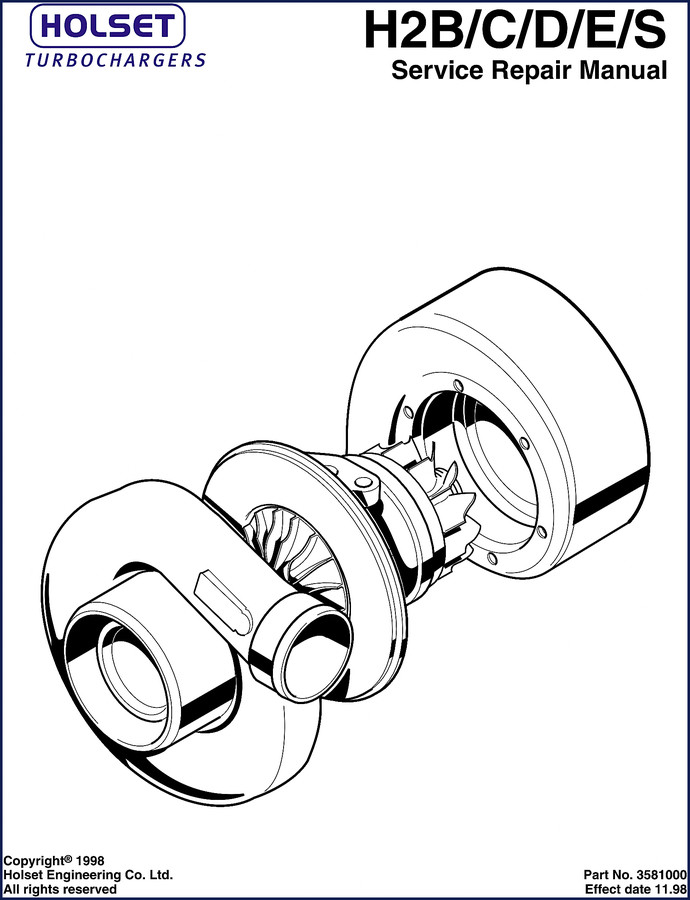 Holset H2B C D E S Turbocharger Service Repair Manual 1998