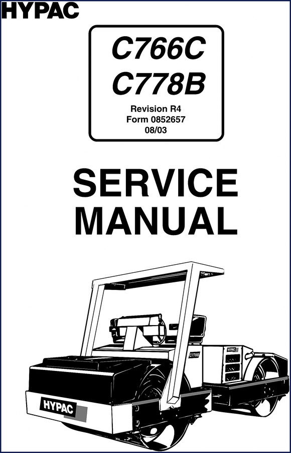 Hypac C766C and C778B 2003 Service Manual cover showing roller and FOPS warning