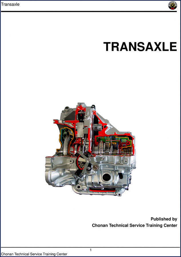 Hyundai Kia A4CF1 M5CF1 M5CF2 M5CF3 M6GF2 Training Manual cover page with transaxle cutaway diagram