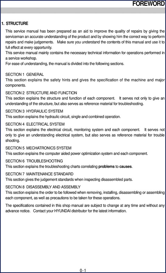 Hyundai R290LC service manual cover - OEM factory shop manual for excavator repair