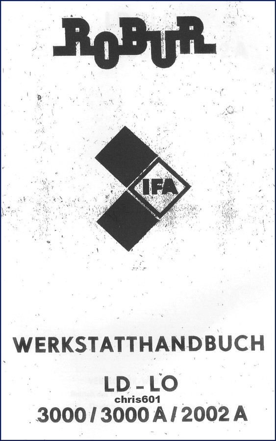 IFA LD-LO 3000 1981 Workshop Manual cover page