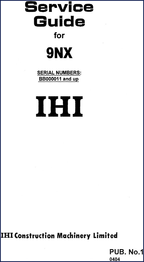 Ihimer 9NX Service Manual cover