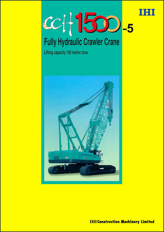 Ihimer CCH1500-5 Technical Manual cover showing crawler crane hoisting load