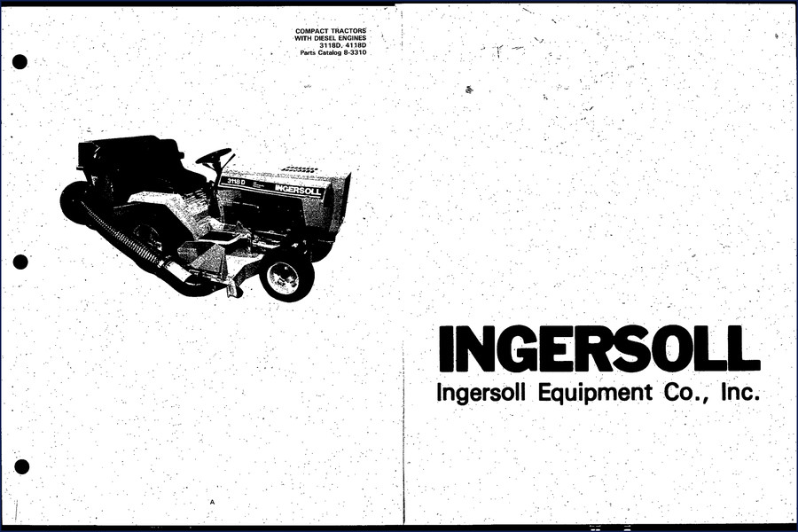 Ingersoll Rand 3118D 4118D OEM Parts Catalog cover showing compact tractor with diesel engine