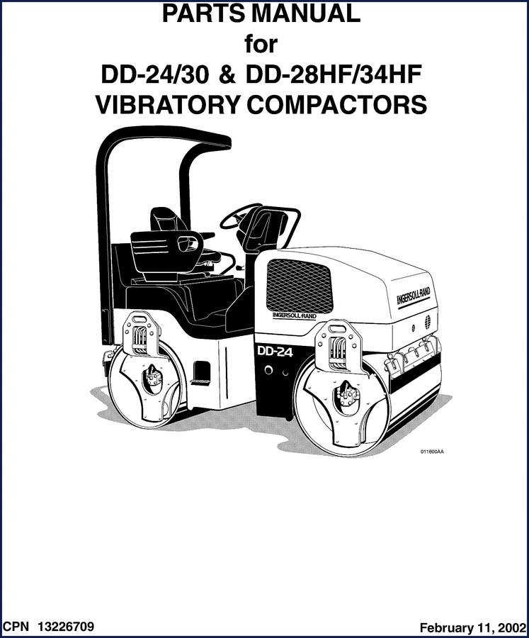 Ingersoll Rand DD-24 2002 Parts Catalog OEM cover showing vibratory compactor