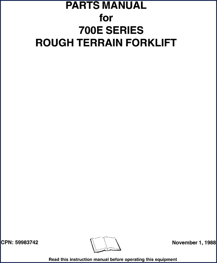 Ingersoll Rand RT-705E RT-706E RT-708E 1988 Parts Catalog cover