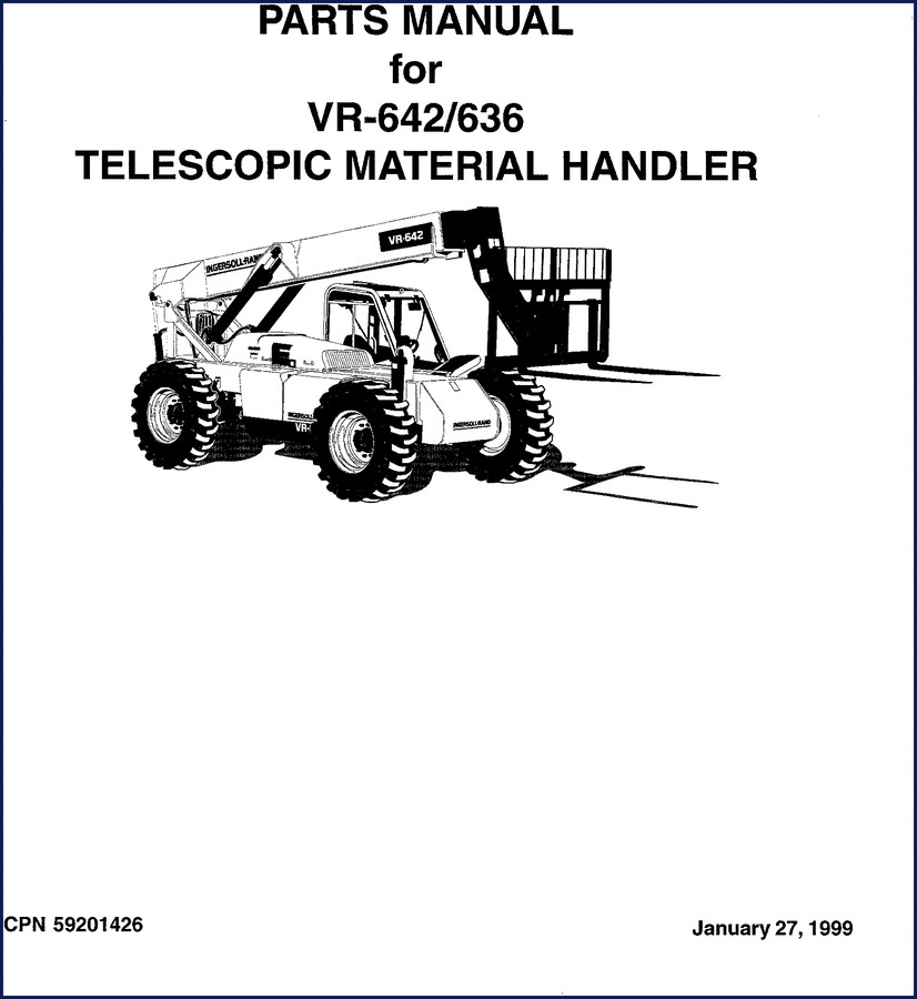 Ingersoll Rand VR-642 VR-636 1999 Parts Catalog cover - factory OEM manual 294 pages