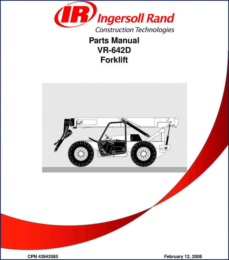 Ingersoll Rand VR-642D 2008 Parts Catalog cover page