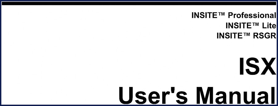 Insite ISX User Manual – 222-page OEM software guide for ISX engine diagnostics