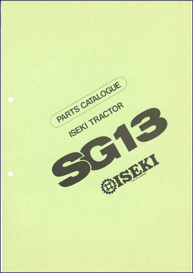 Iseki SG13 tractor parts catalog cover – 167-page OEM document