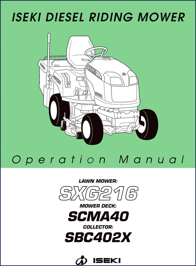 Iseki SXG216 User Manual - factory OEM document cover page