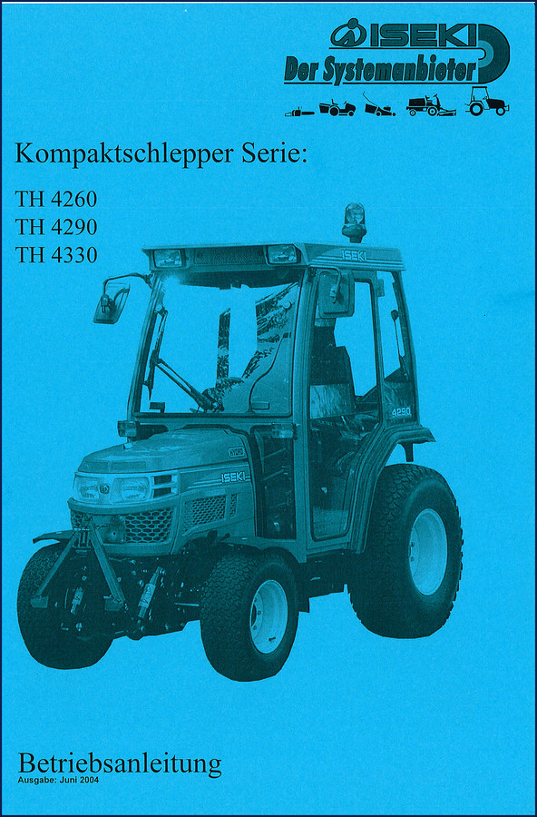 Iseki TH 4260 TH 4290 TH 4330 2004 User Manual cover - factory OEM operator's guide