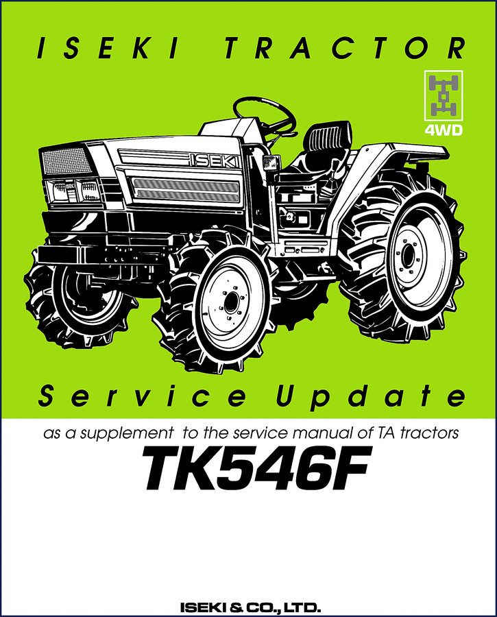 Iseki TK546F service repair manual supplement cover page 33 pages OEM factory document