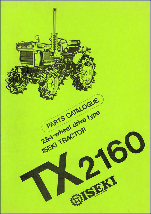 Iseki TX2140 TX2160 Parts Catalog cover and exploded diagram