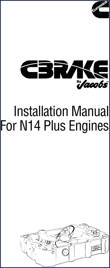 Jacobs 455B, 455C, 455A Installation Manual cover for Cummins N14 Plus engine