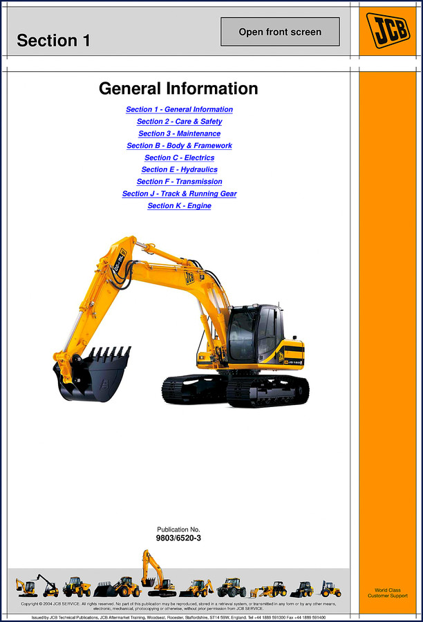 JCB JS115 2004 Service Manual cover - 770 pages factory OEM repair guide